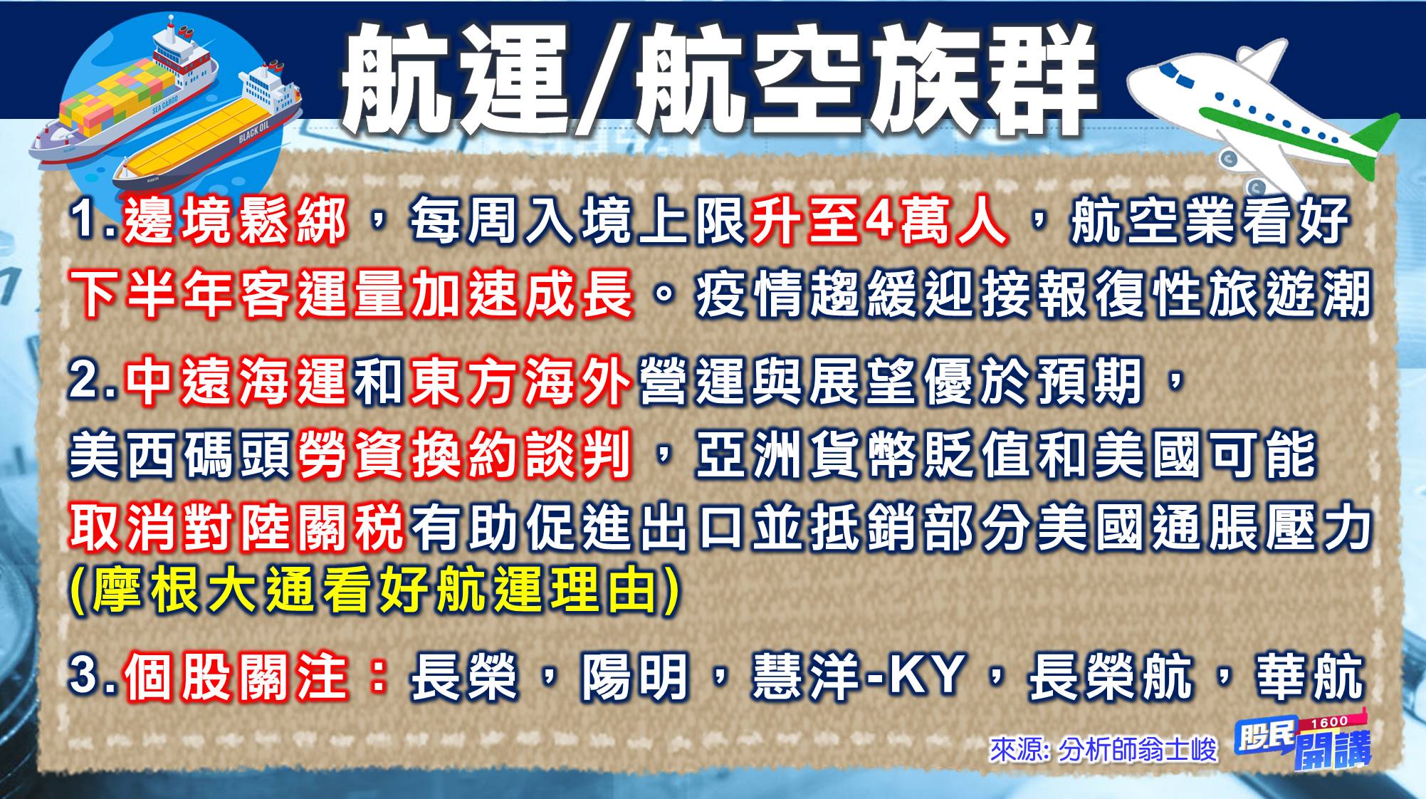[股民開講]20220708-翁-07-航運/航空族群
