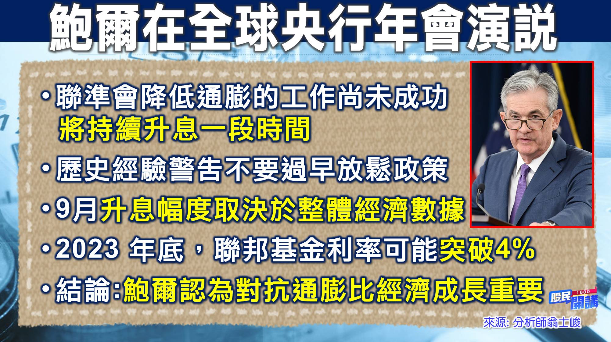 [股民開講]20220829-翁-03-鮑爾央行年會重點