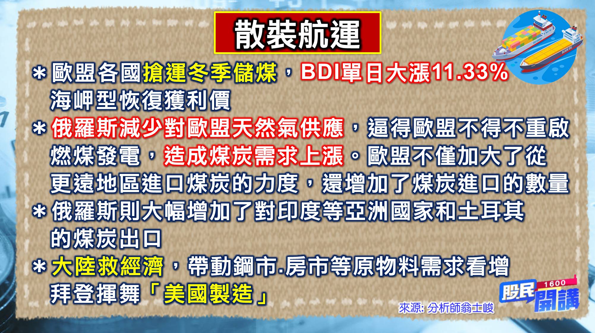 [股民開講]20220921-翁-02-散裝航運