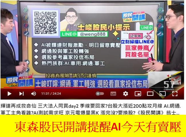 股民開講-昨提醒AI今天有賣壓-20230825