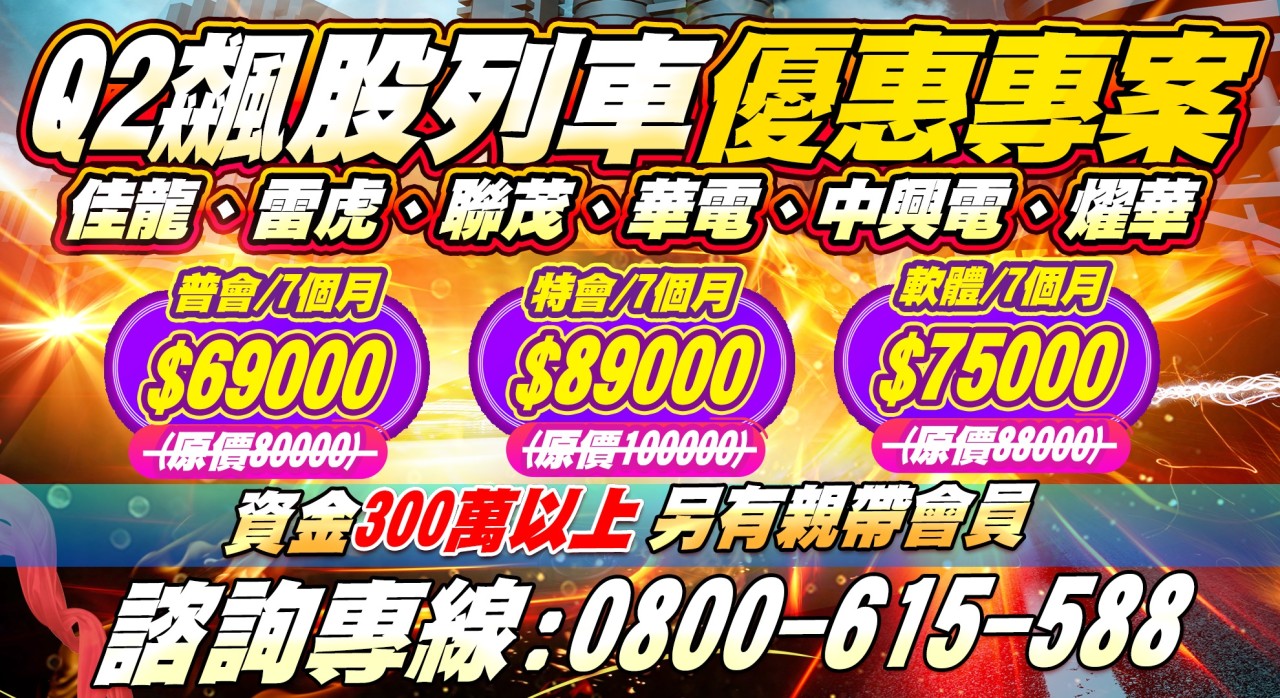 Q2飆股列車優惠專案