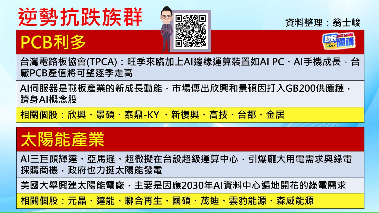 [股民開講]20240712-翁-02-逆勢抗跌族群