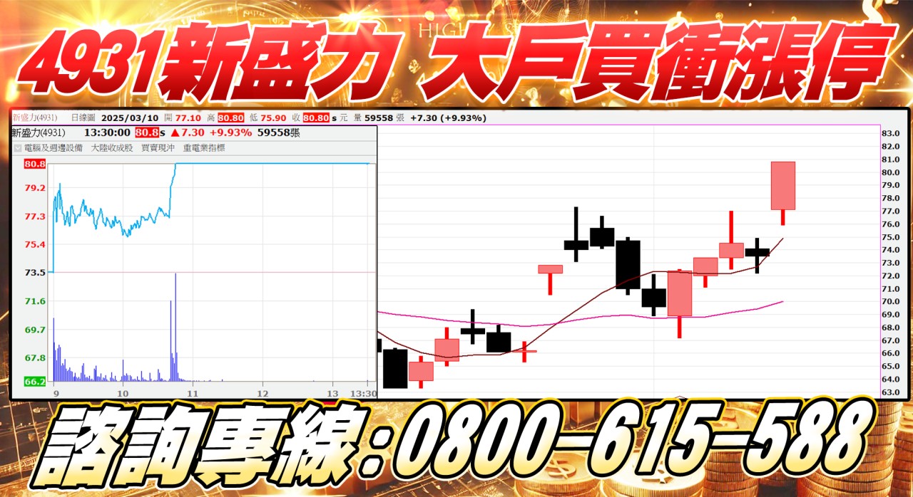 新盛力 大戶買衝漲停
