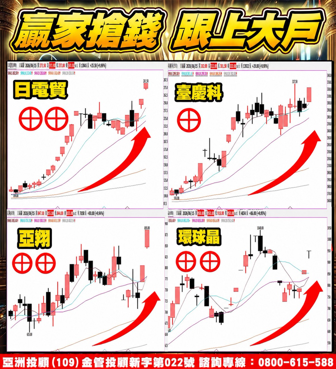 日電貿、臺慶科、亞翔、環球晶